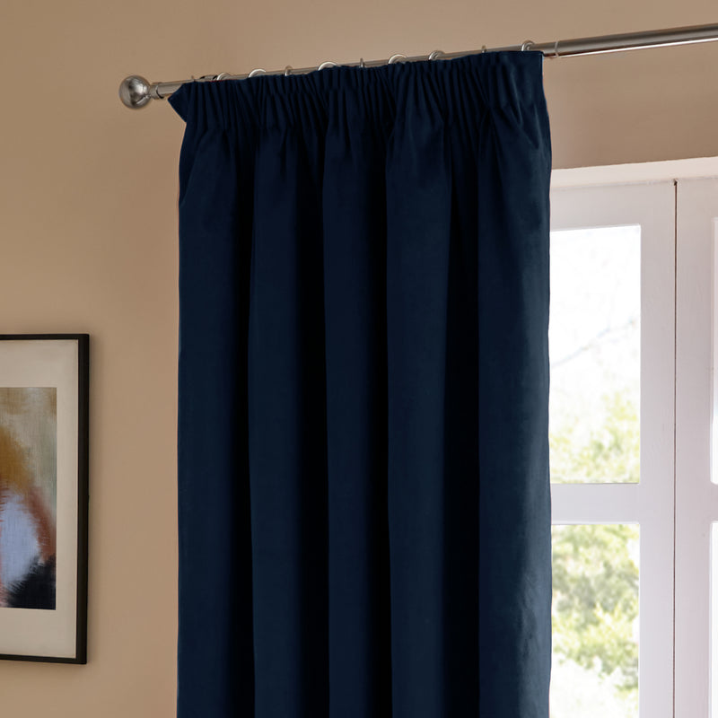  Curtains - The Ultimate Velvet  Pencil Pleat Curtains Royal Furn