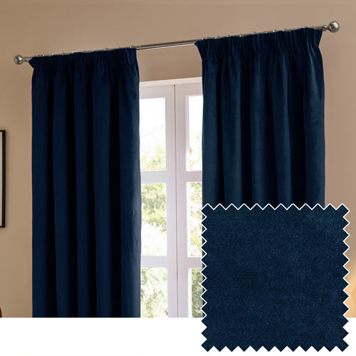 Plain Blue Curtains - The Ultimate Velvet Room Darkening Pencil Pleat Curtains Royal Furn