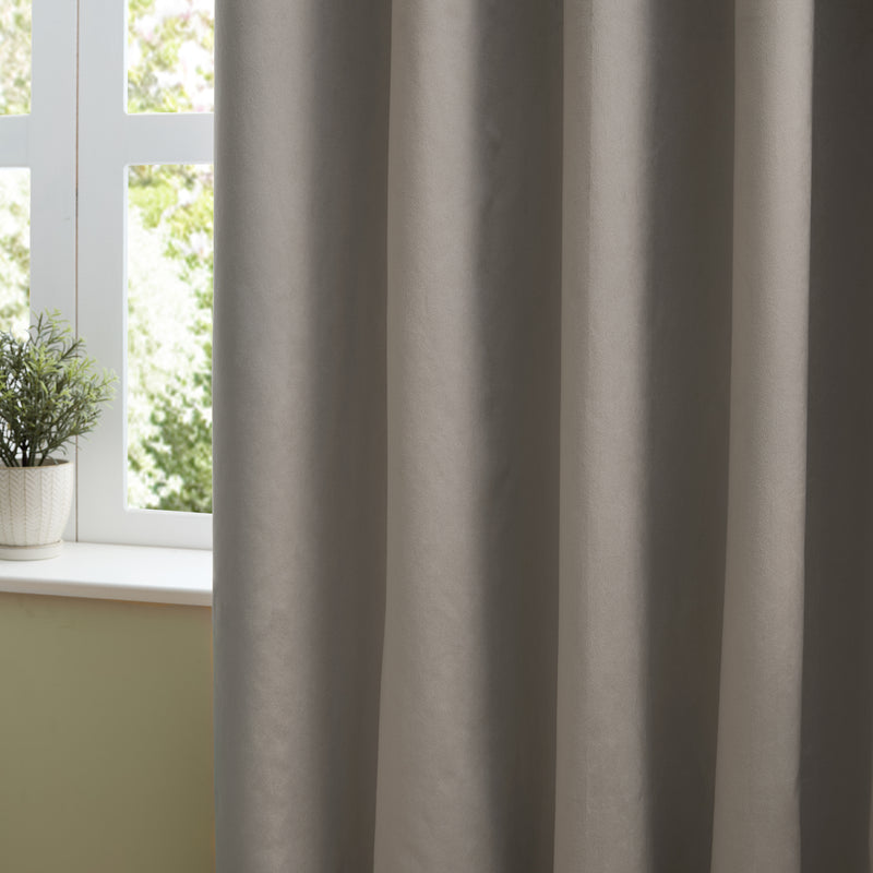  Curtains - The Ultimate Velvet  Pencil Pleat Curtains Silver Furn