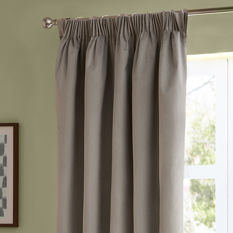 Plain Grey Curtains - The Ultimate Velvet Room Darkening Pencil Pleat Curtains Silver Furn