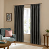 Plain Black Curtains - The Ultimate Velvet Room Darkening Pencil Pleat Curtains Charcoal Furn