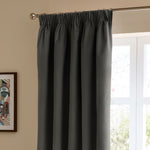 Plain Black Curtains - The Ultimate Velvet Room Darkening Pencil Pleat Curtains Charcoal Furn