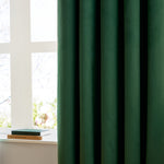 Plain Green Curtains - The Ultimate Velvet Room Darkening Pencil Pleat Curtains Emerald Furn