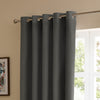 Plain Black Curtains - The Ultimate Velvet Room Darkening Eyelet Curtains Charcoal Furn
