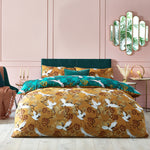 Demoiselle Botanical Duvet Cover Set Mustard