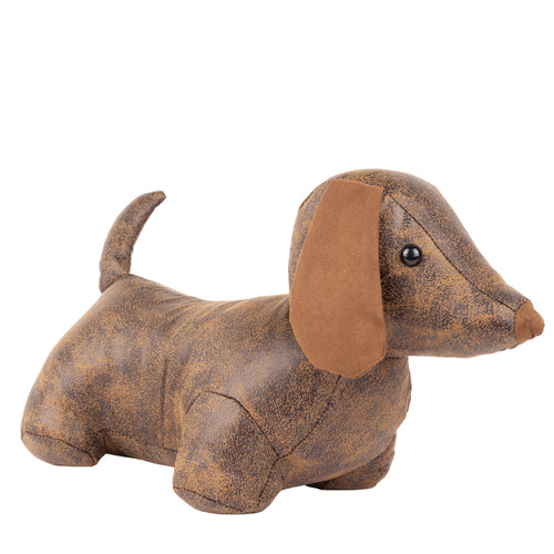 Paoletti Dexter Daschund Dog Door Stop in Brown