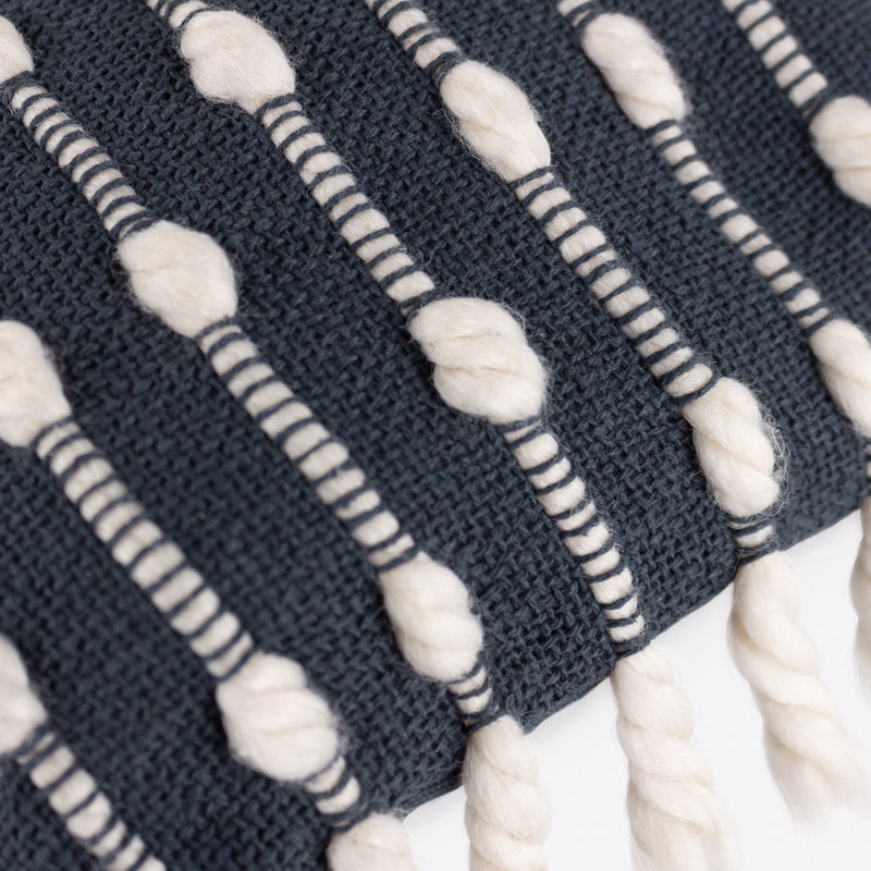 Striped Grey Cushions - Dhadit Stripe Feather Filled Cushion Grey/Natural Furn