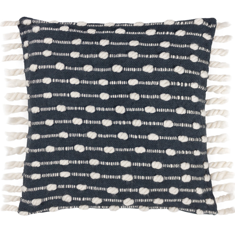 Striped Grey Cushions - Dhadit Stripe Feather Filled Cushion Grey/Natural Furn