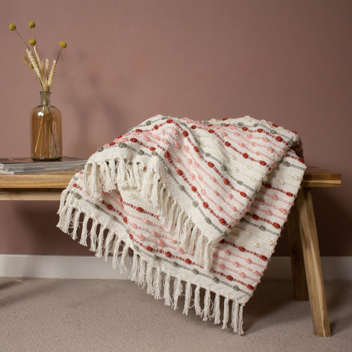 furn. Dhadit Stripe Throw in Blush