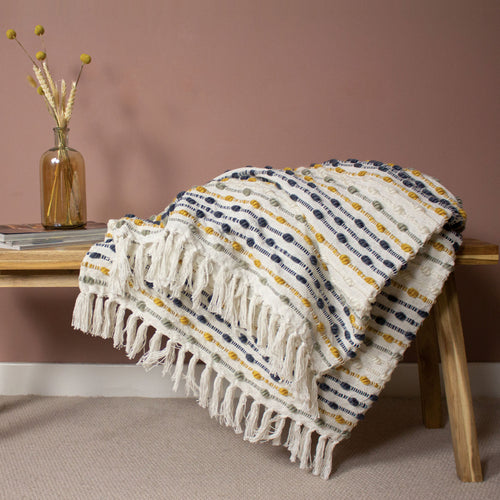 furn. Dhadit Stripe Throw in Ochre