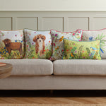 Floral Brown Cushions - Daisy Hill Agnes Printed Cushion Cover Multi/Tan Evans Lichfield