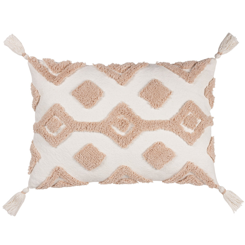 furn. Dharma Tufted Tasselled Cushion Cover in Natural