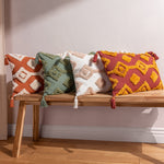 furn. Dharma Tufted Tasselled Cushion Cover in Sunset