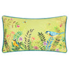 Floral Green Cushions - Daisy Hill Meadow Tales Printed Cushion Cover Spring Green Evans Lichfield