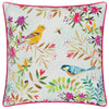 Floral Pink Cushions - Daisy Hill Willow Birds Printed Cushion Cover Multi/Pink Evans Lichfield