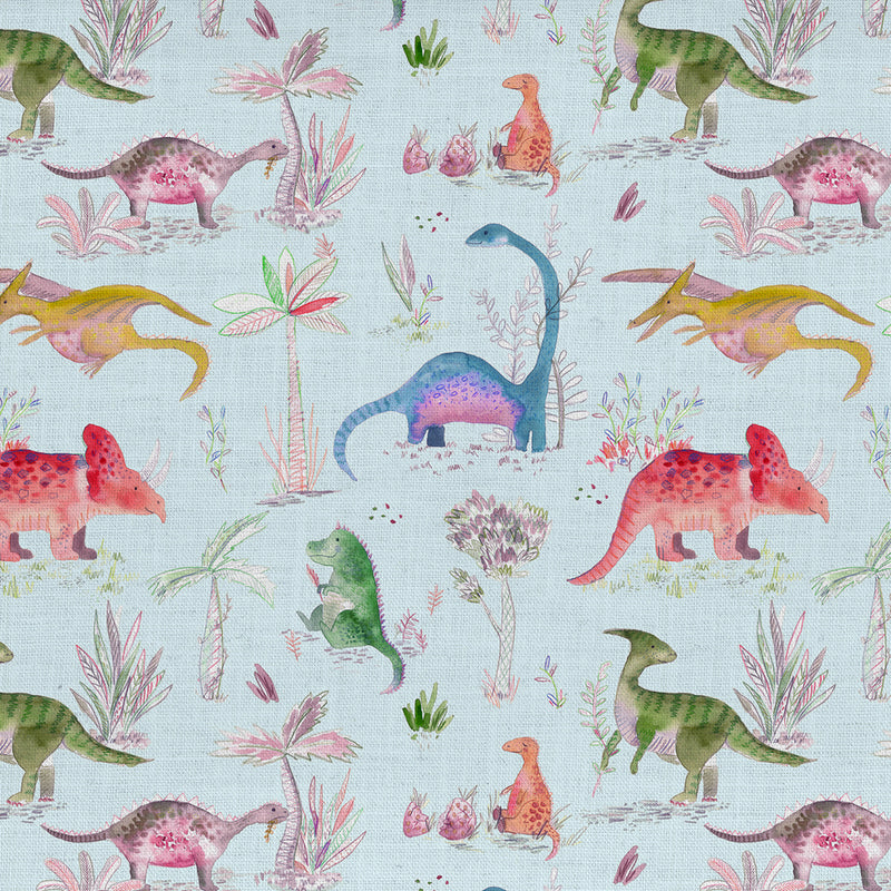 Dinos Printed Fabric Sample Swatch Dusk