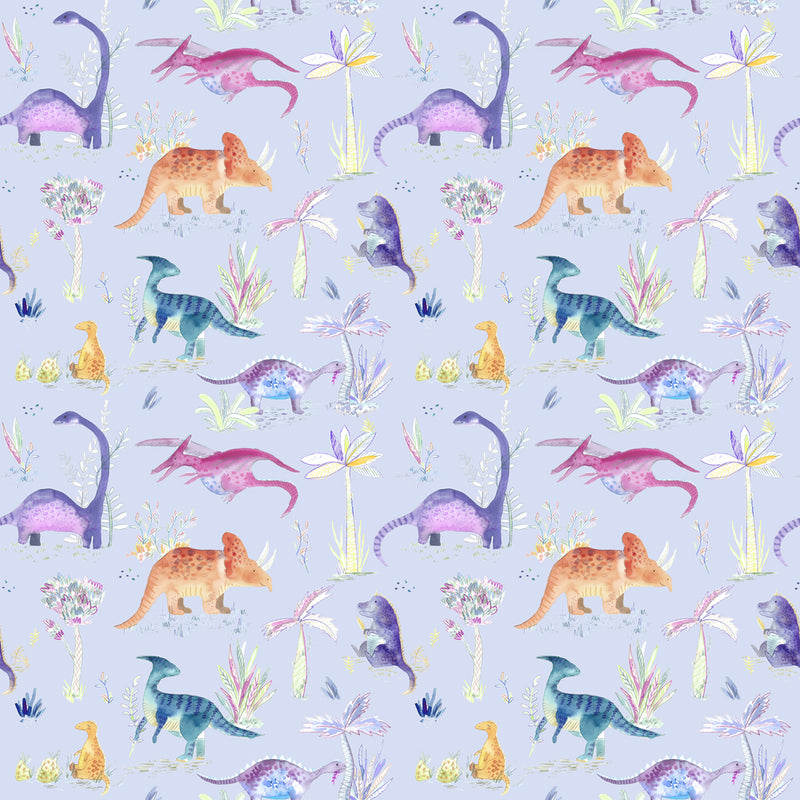 Voyage Maison Dinos Printed Cotton Fabric in Violet