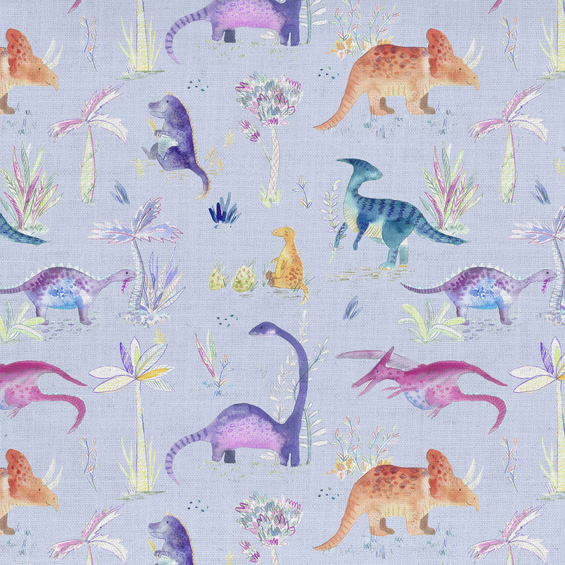 Dinos Printed Fabric Sample Swatch Violet