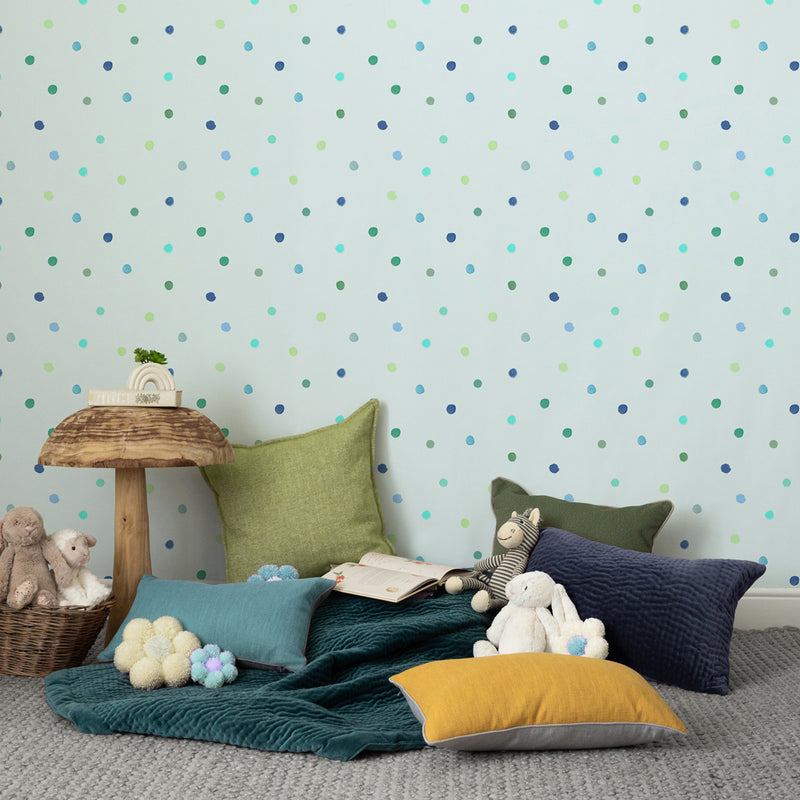 Voyage Maison Dotty 1.4m Wide Width Wallpaper in Lagoon