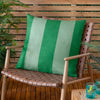 Striped Green Cushions - Deck Stripe  Woven Outdoor Cushion Cover Green furn.