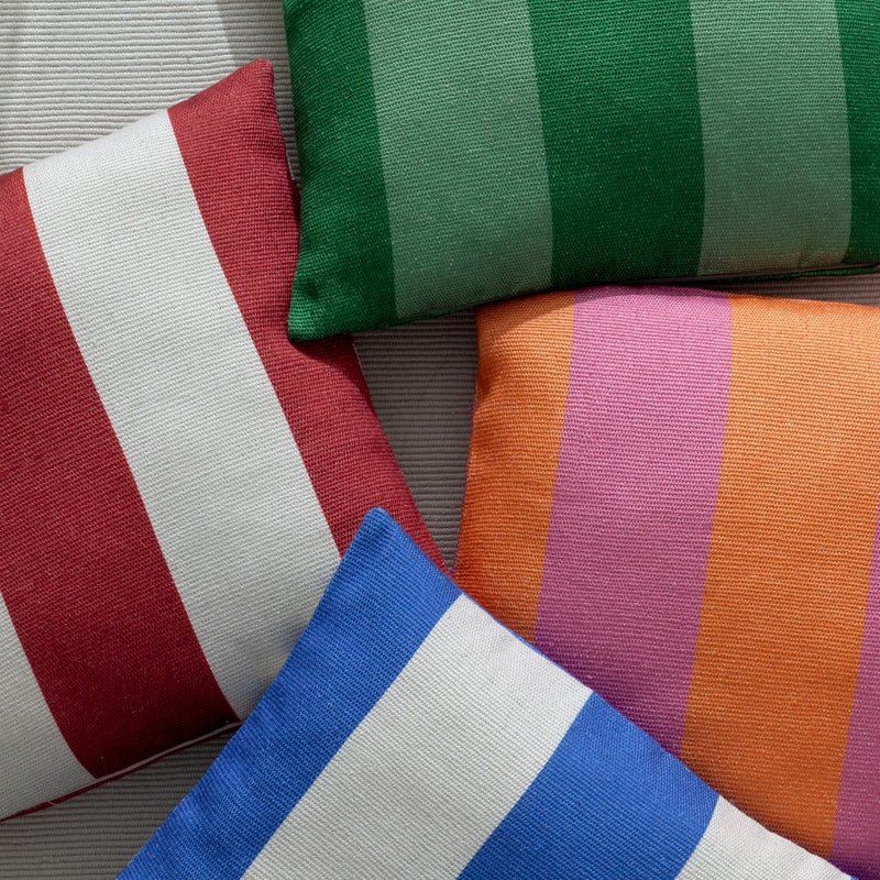 Striped Orange Cushions - Deck Stripe  Woven Outdoor Cushion Cover Orange/Pink furn.