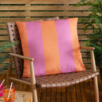 Striped Orange Cushions - Deck Stripe  Woven Outdoor Cushion Cover Orange/Pink furn.