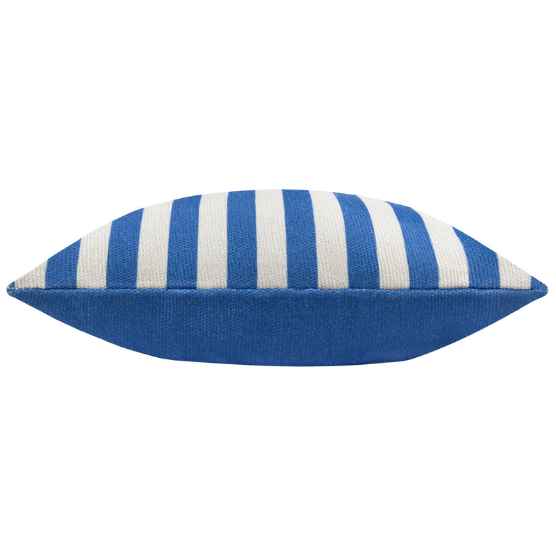 Striped White Cushions - Deck Stripe  Woven Outdoor Cushion Cover White/Blue furn.