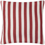 Striped White Cushions - Deck Stripe  Woven Outdoor Cushion Cover White/Red furn.