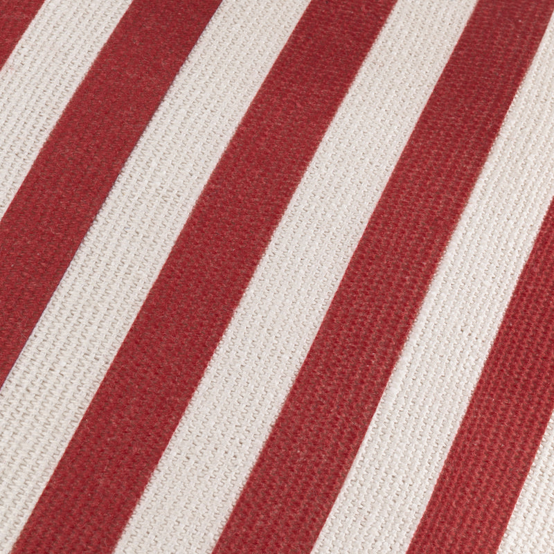 Striped White Cushions - Deck Stripe  Woven Outdoor Cushion Cover White/Red furn.