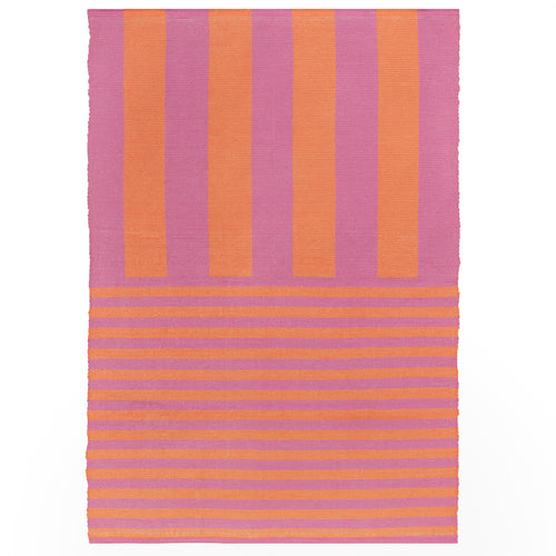 Striped Orange Rugs - Deck Stripe Printed Indoor/Outdoor Outdoor Rug Orange/Pink furn.