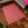 Striped Orange Rugs - Deck Stripe Printed Indoor/Outdoor Outdoor Rug Orange/Pink furn.