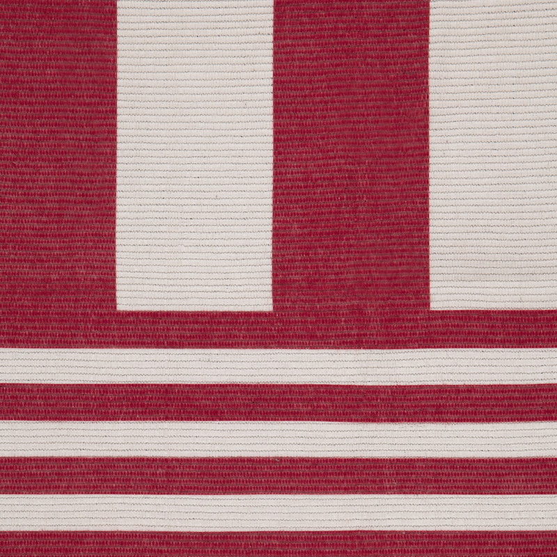 Striped White Rugs - Deck Stripe Printed Indoor/Outdoor Outdoor Rug White/Red furn.