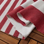 Striped White Rugs - Deck Stripe Printed Indoor/Outdoor Outdoor Rug White/Red furn.