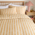Striped Yellow Bedding - Dual Tone Striped Duvet Cover Set Butter Yellow Furn