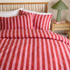 Striped Pink Bedding - Dual Tone Striped Duvet Cover Set Pink Red Furn