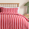 Striped Pink Bedding - Dual Tone Striped Duvet Cover Set Pink Red Furn