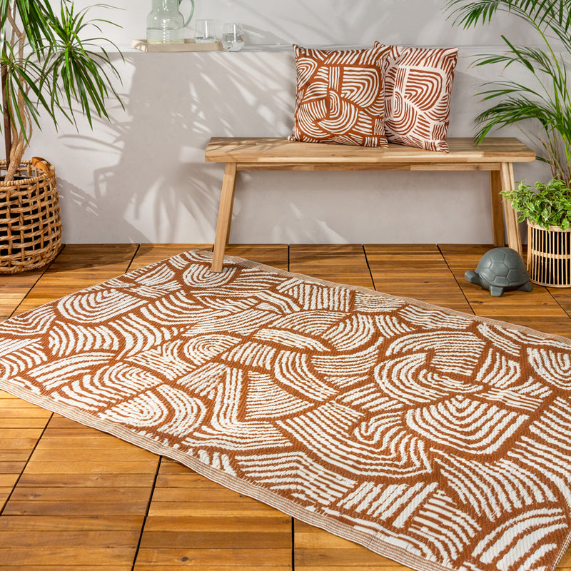 furn. Dunes 120x180cm Outdoor 100% Recycled Rug in Brick