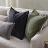 Plain Green Cushions - Dune Chenille Cushion Cover Moss Yard