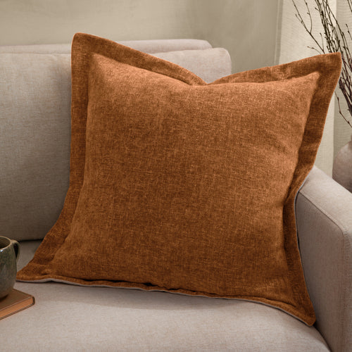 Plain Orange Cushions - Dune Chenille Cushion Cover Pecan Yard