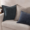 Plain Blue Cushions - Dune Chenille Cushion Cover Slate Yard