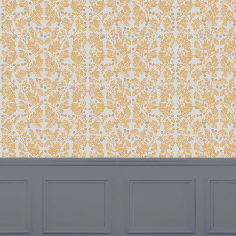 Voyage Maison Dunrobin 1.4m Wide Width Wallpaper in Mustard