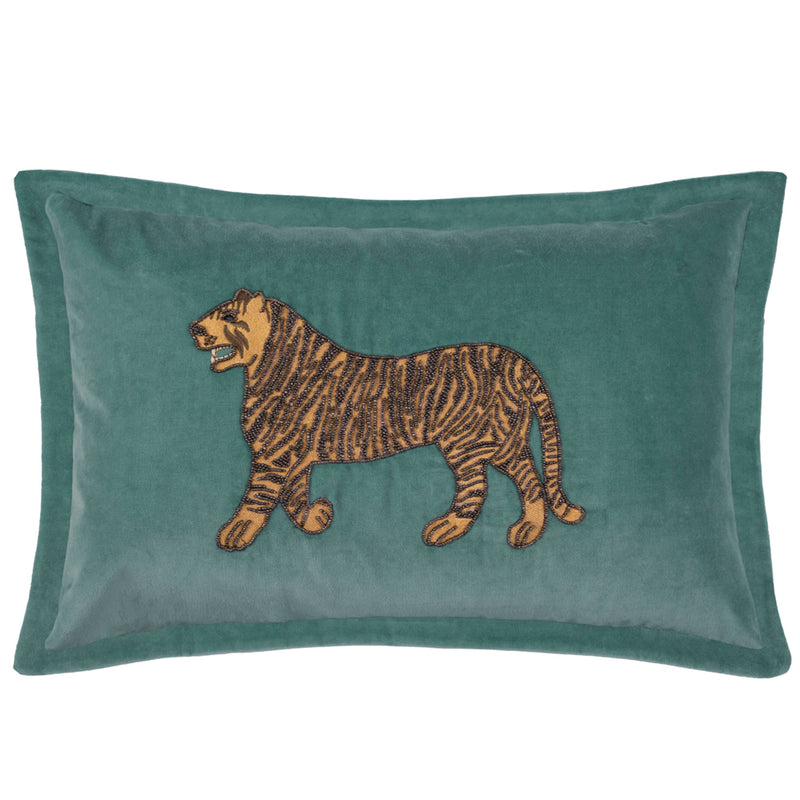 Voyage Maison Durga Embroidered Cushion Cover in Teal