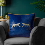 Wylder Dusk Leopard Cushion Cover in Navy