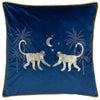 Wylder Dusk Monkey Cushion Cover in Navy