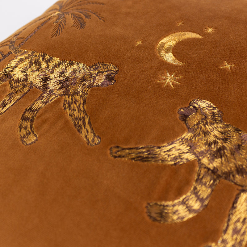 Wylder Dusk Monkey Cushion Cover in Rust