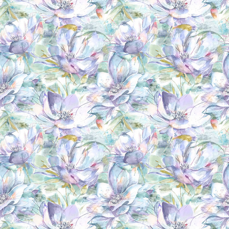 Voyage Maison Dusky Blooms Printed Cotton Fabric in Fig