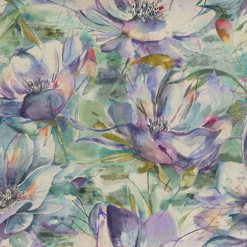 Voyage Maison Dusky Blooms Printed Cotton Fabric in Fig