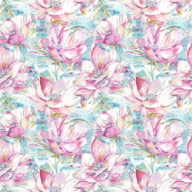 Voyage Maison Dusky Blooms Printed Cotton Fabric in Sweetpea