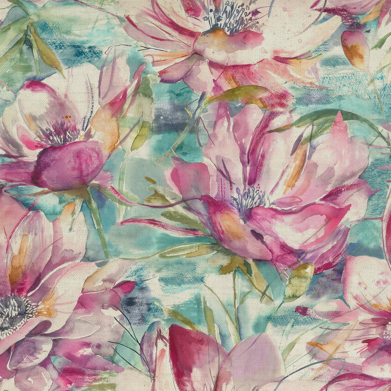 Dusky Blooms Printed Fabric Sample Swatch Sweetpea