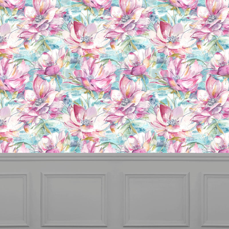 Voyage Maison Dusky Blooms 1.4m Wide Width Wallpaper in Sweetpea